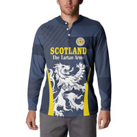 Custom Scotland Football Button Sweatshirt Scottish Lion Rampant Tartan Fan - Wonder Print Shop