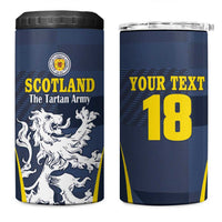Custom Scotland Football 4 in 1 Can Cooler Tumbler Scottish Lion Rampant Tartan Fan - Wonder Print Shop