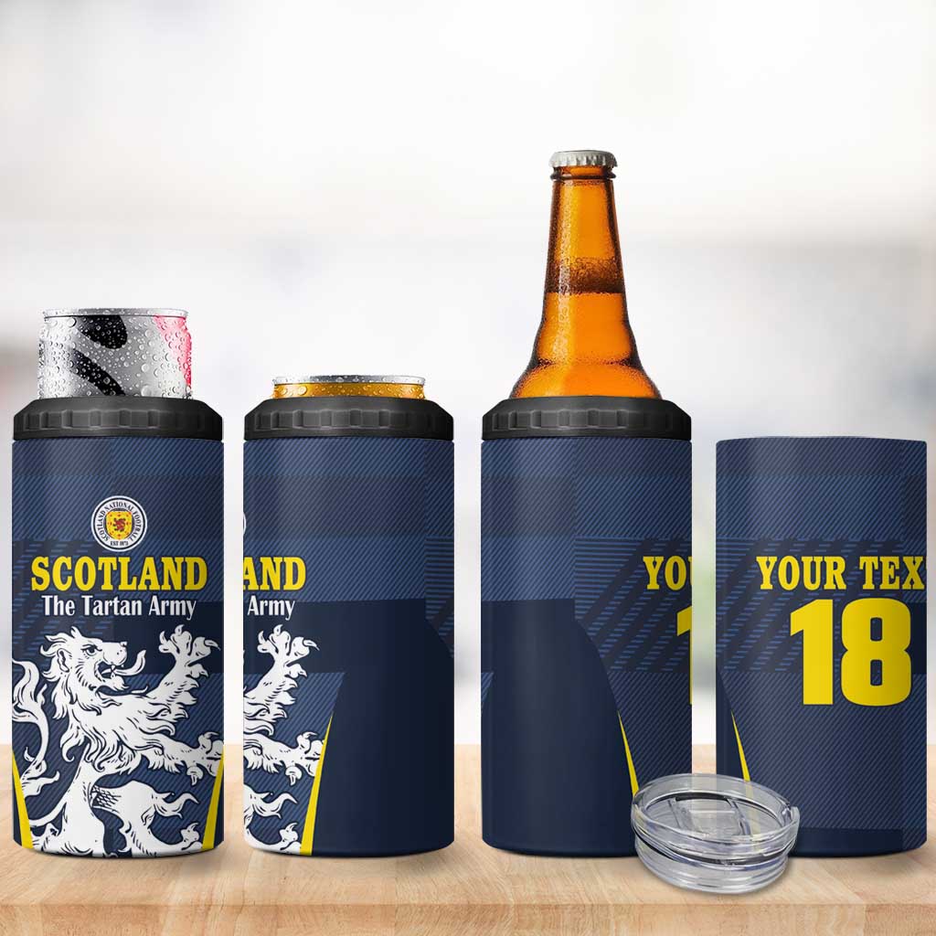 Custom Scotland Football 4 in 1 Can Cooler Tumbler Scottish Lion Rampant Tartan Fan - Wonder Print Shop