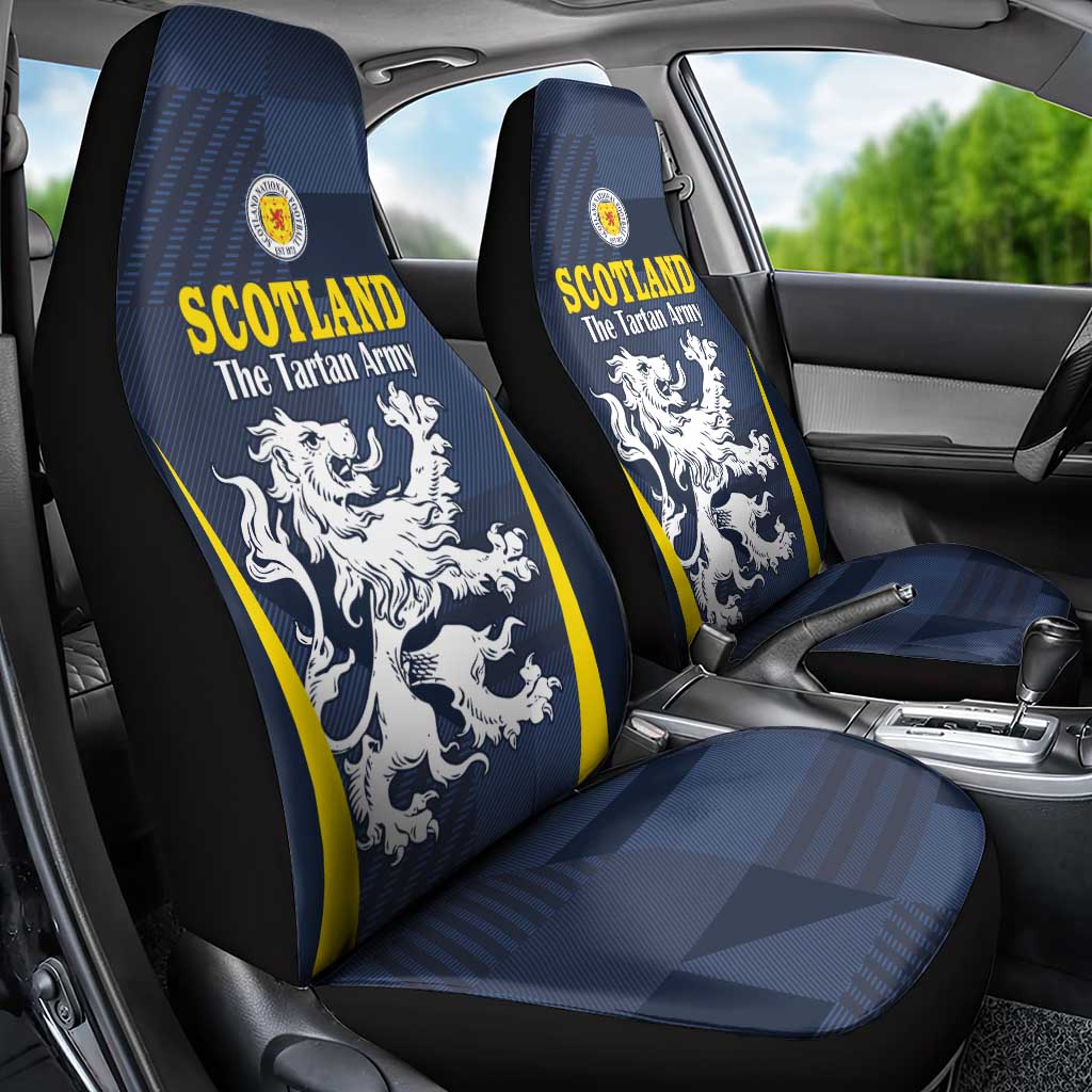 Scotland Football Car Seat Cover Scottish Lion Rampant Tartan Fan - Wonder Print Shop