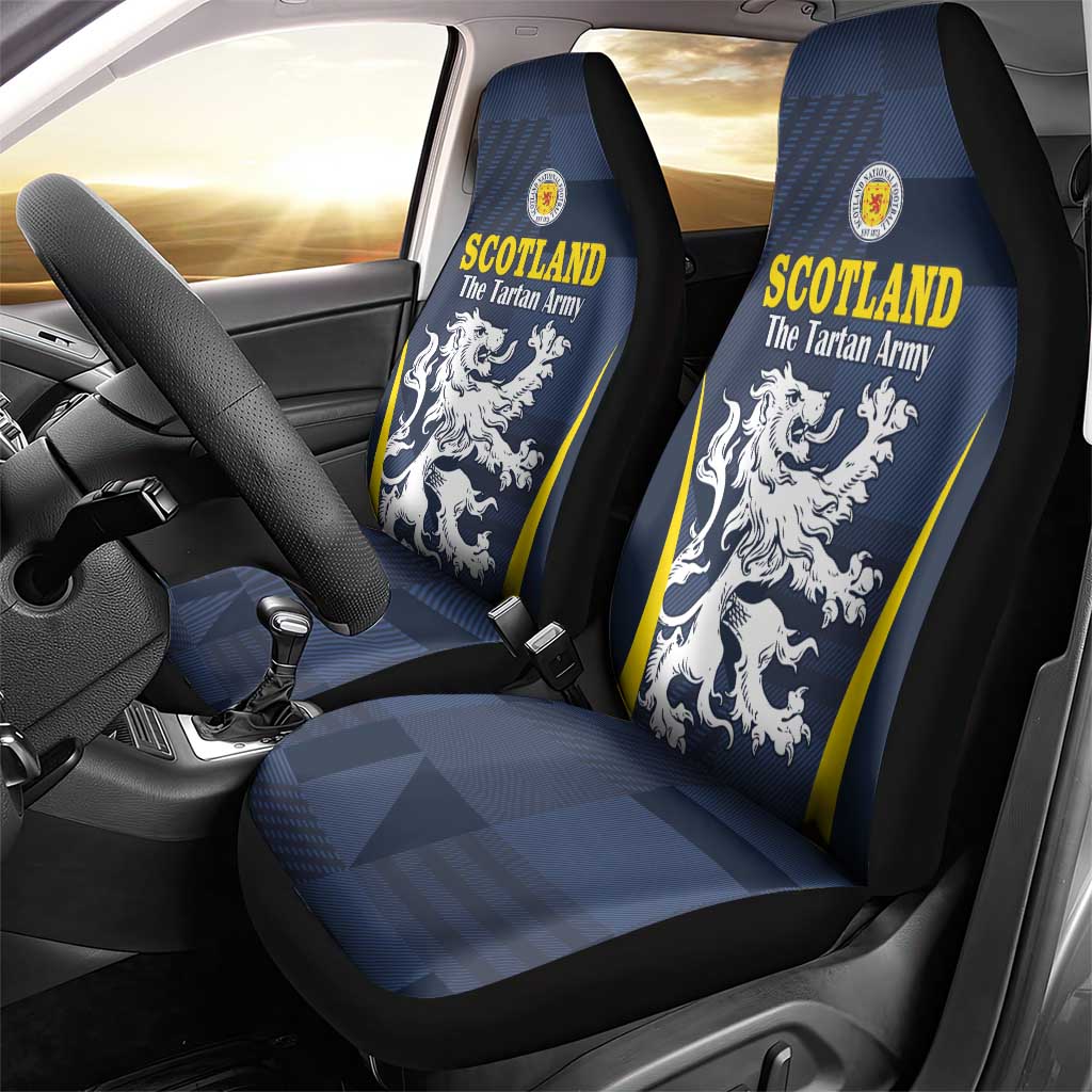 Scotland Football Car Seat Cover Scottish Lion Rampant Tartan Fan - Wonder Print Shop