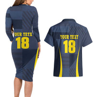 Custom Scotland Football Couples Matching Long Sleeve Bodycon Dress and Hawaiian Shirt Scottish Lion Rampant Tartan Fan - Wonder Print Shop