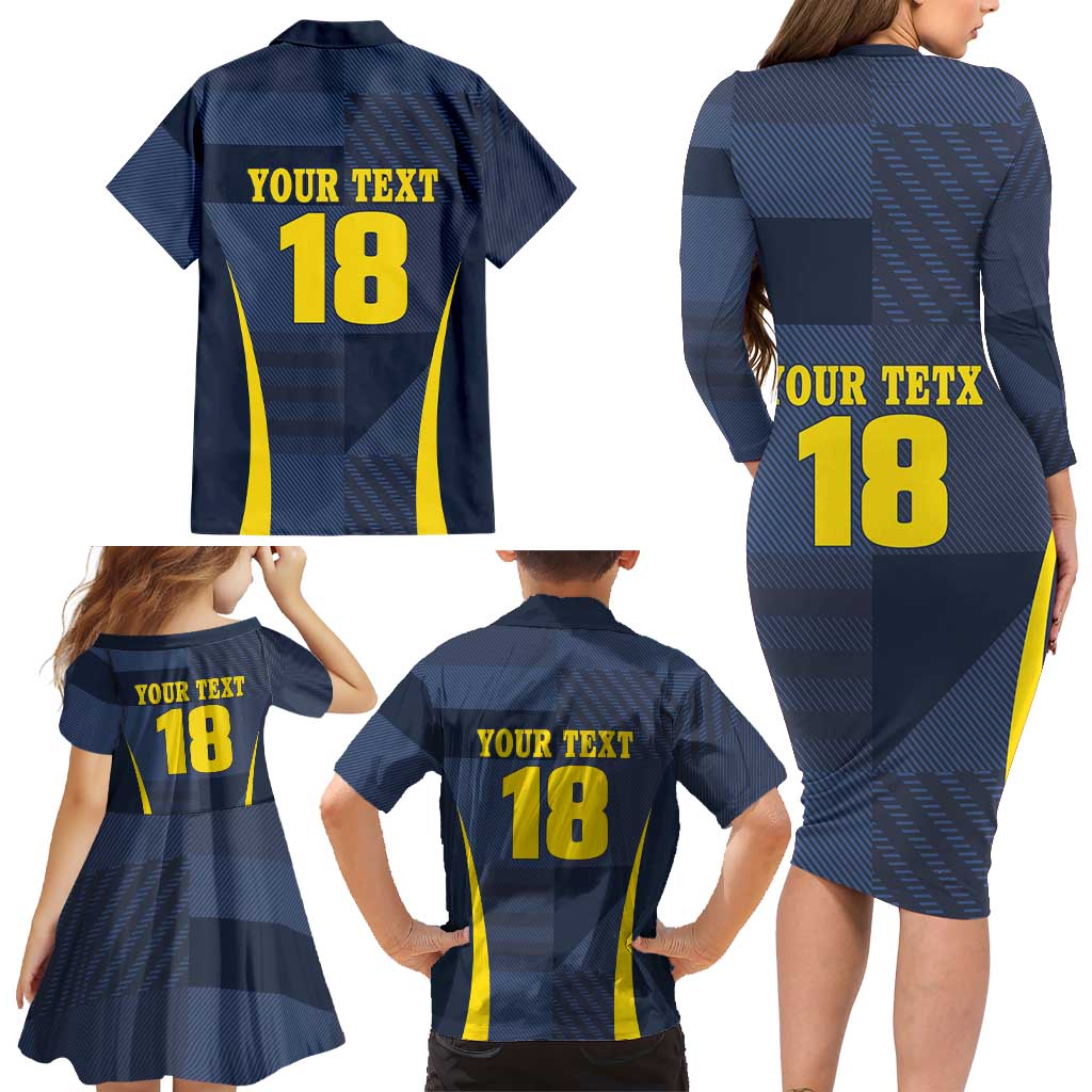 Custom Scotland Football Family Matching Long Sleeve Bodycon Dress and Hawaiian Shirt Scottish Lion Rampant Tartan Fan - Wonder Print Shop