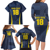 Custom Scotland Football Family Matching Long Sleeve Bodycon Dress and Hawaiian Shirt Scottish Lion Rampant Tartan Fan - Wonder Print Shop
