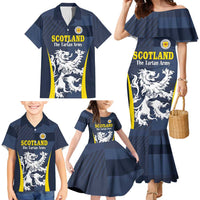 Custom Scotland Football Family Matching Mermaid Dress and Hawaiian Shirt Scottish Lion Rampant Tartan Fan - Wonder Print Shop