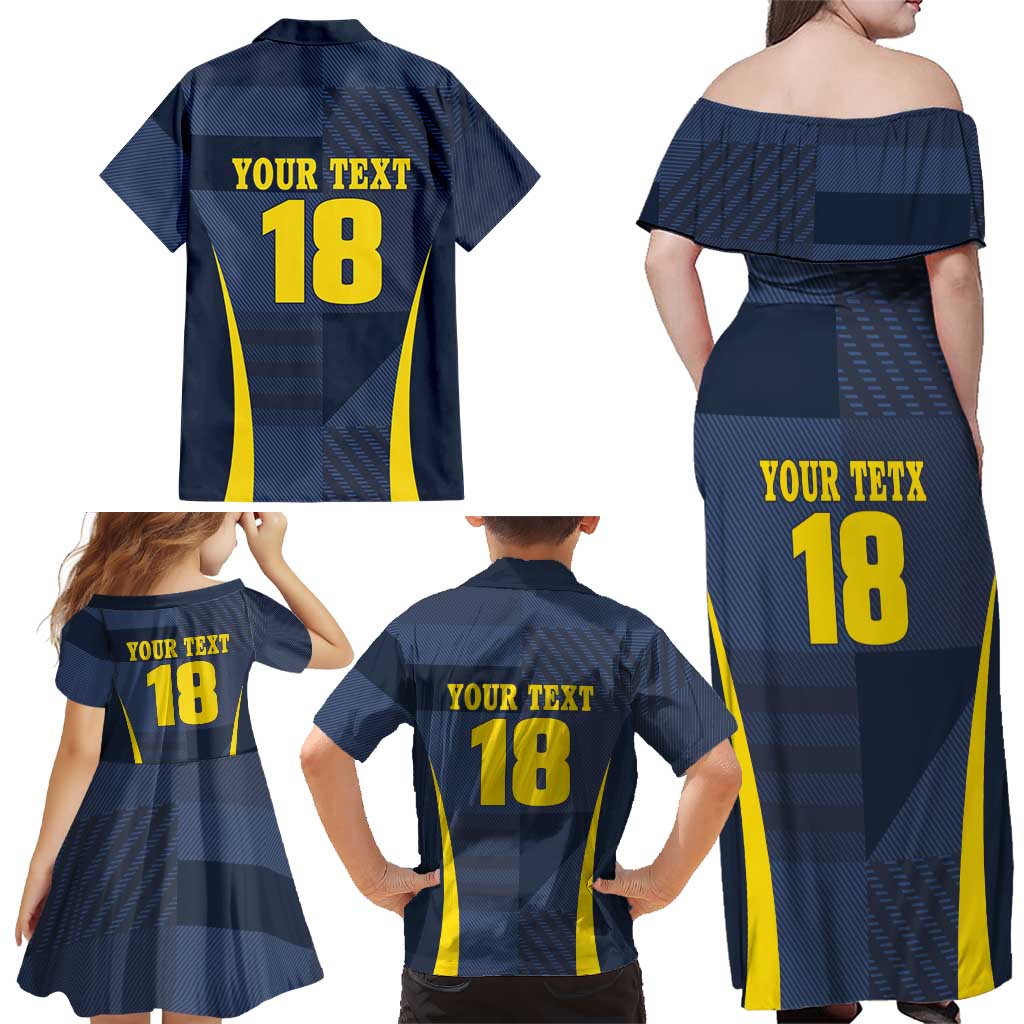 Custom Scotland Football Family Matching Off Shoulder Maxi Dress and Hawaiian Shirt Scottish Lion Rampant Tartan Fan - Wonder Print Shop