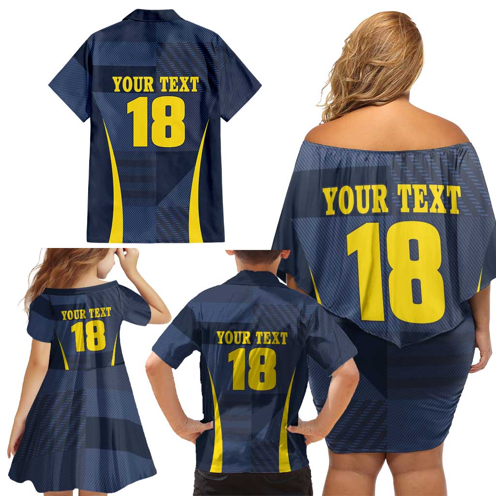 Custom Scotland Football Family Matching Off Shoulder Short Dress and Hawaiian Shirt Scottish Lion Rampant Tartan Fan - Wonder Print Shop