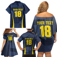 Custom Scotland Football Family Matching Off Shoulder Short Dress and Hawaiian Shirt Scottish Lion Rampant Tartan Fan - Wonder Print Shop