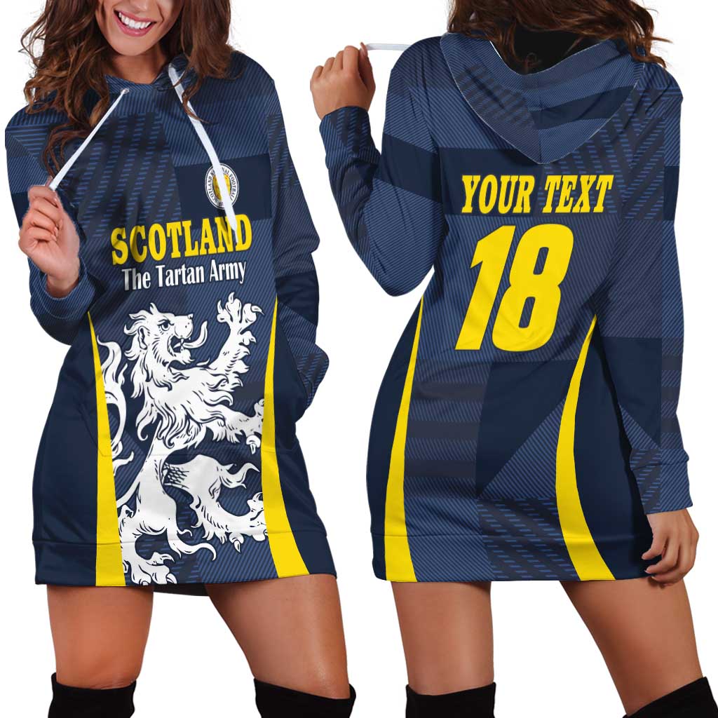 Custom Scotland Football Hoodie Dress Scottish Lion Rampant Tartan Fan - Wonder Print Shop