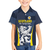 Custom Scotland Football Kid Hawaiian Shirt Scottish Lion Rampant Tartan Fan - Wonder Print Shop
