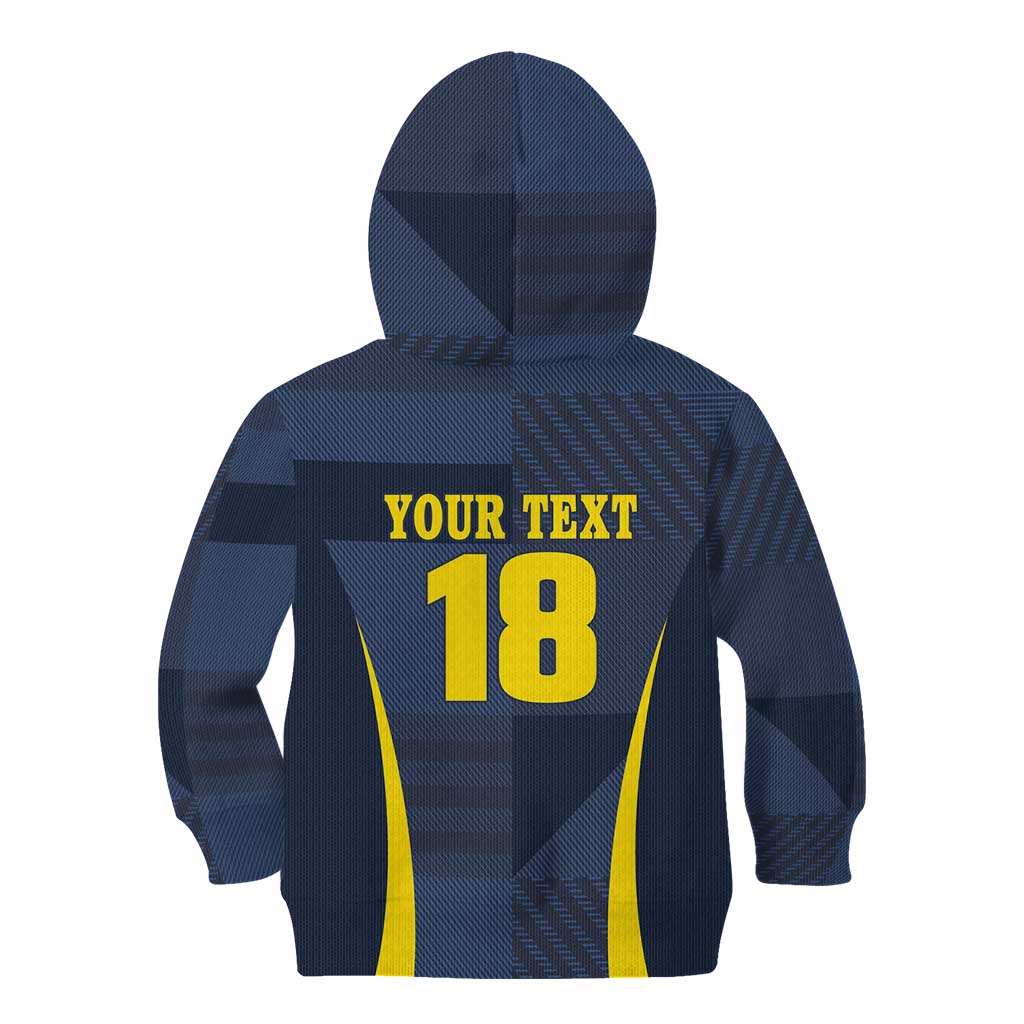Custom Scotland Football Kid Hoodie Scottish Lion Rampant Tartan Fan - Wonder Print Shop