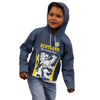 Custom Scotland Football Kid Hoodie Scottish Lion Rampant Tartan Fan - Wonder Print Shop