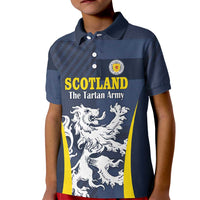 Custom Scotland Football Kid Polo Shirt Scottish Lion Rampant Tartan Fan - Wonder Print Shop