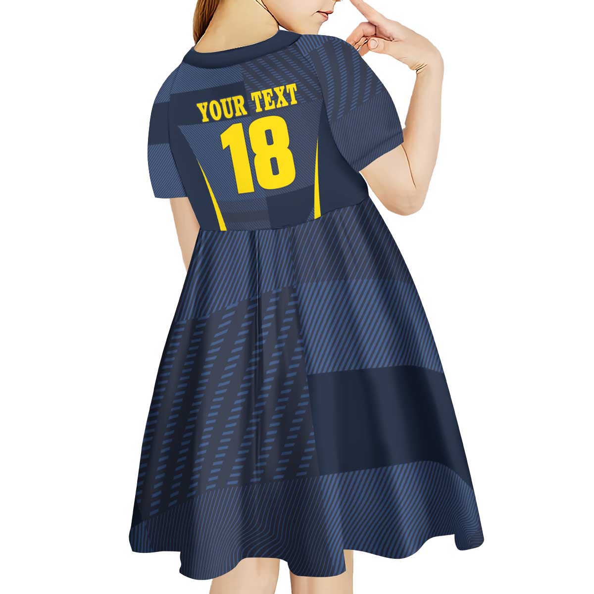 Custom Scotland Football Kid Short Sleeve Dress Scottish Lion Rampant Tartan Fan - Wonder Print Shop