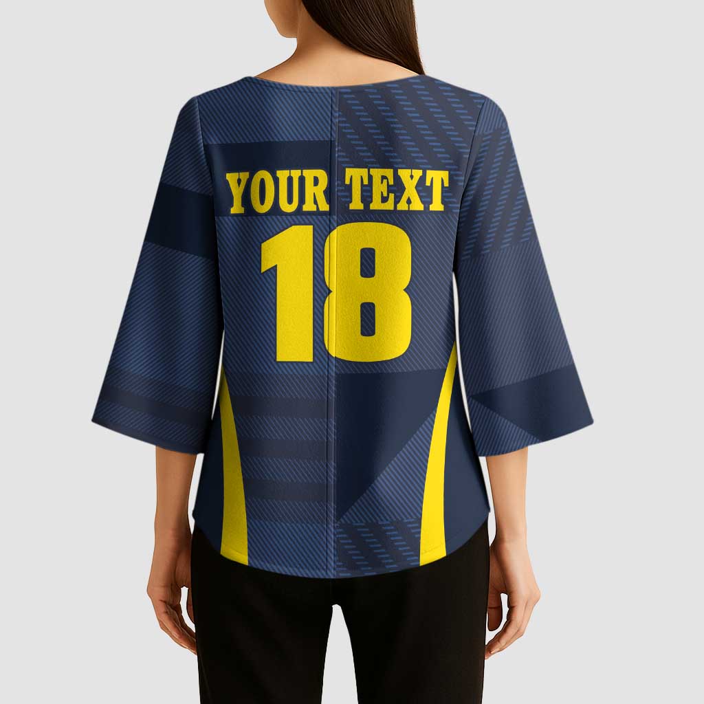 Custom Scotland Football Kimono Sleeve Blouse Scottish Lion Rampant Tartan Fan - Wonder Print Shop