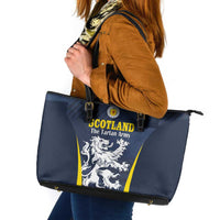 Scotland Football Leather Tote Bag Scottish Lion Rampant Tartan Fan - Wonder Print Shop