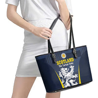 Scotland Football Leather Tote Bag Scottish Lion Rampant Tartan Fan - Wonder Print Shop
