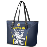 Scotland Football Leather Tote Bag Scottish Lion Rampant Tartan Fan - Wonder Print Shop