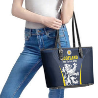 Scotland Football Leather Tote Bag Scottish Lion Rampant Tartan Fan - Wonder Print Shop