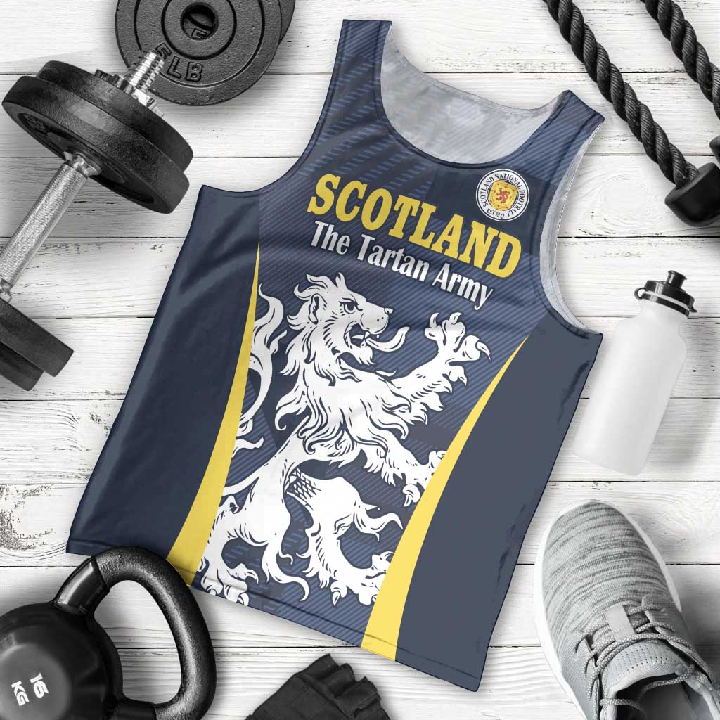 Custom Scotland Football Men Tank Top Scottish Lion Rampant Tartan Fan - Wonder Print Shop