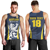 Custom Scotland Football Men Tank Top Scottish Lion Rampant Tartan Fan - Wonder Print Shop