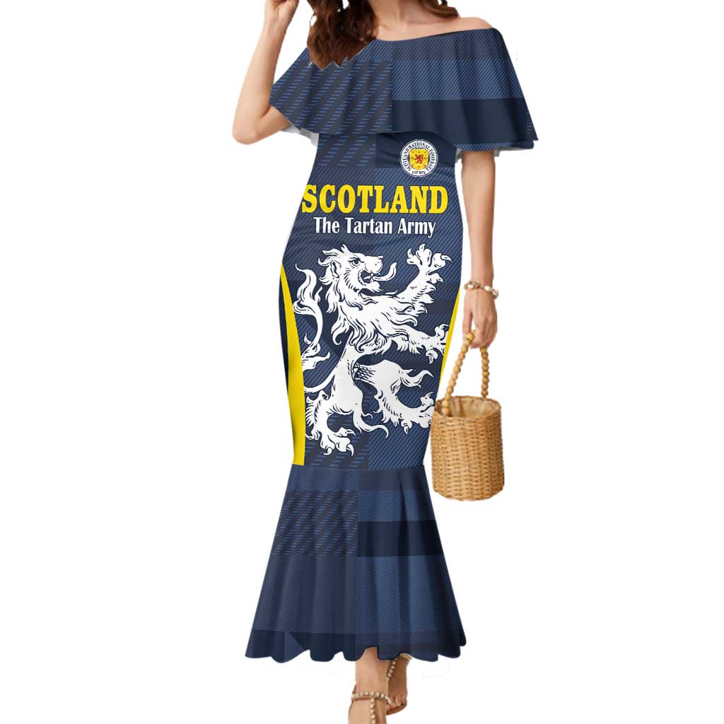 Custom Scotland Football Mermaid Dress Scottish Lion Rampant Tartan Fan - Wonder Print Shop