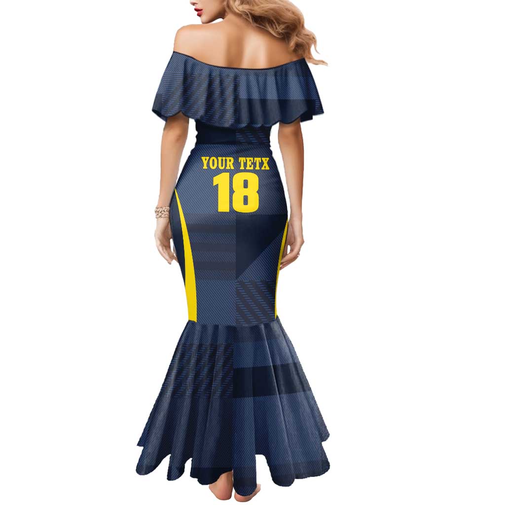 Custom Scotland Football Mermaid Dress Scottish Lion Rampant Tartan Fan - Wonder Print Shop