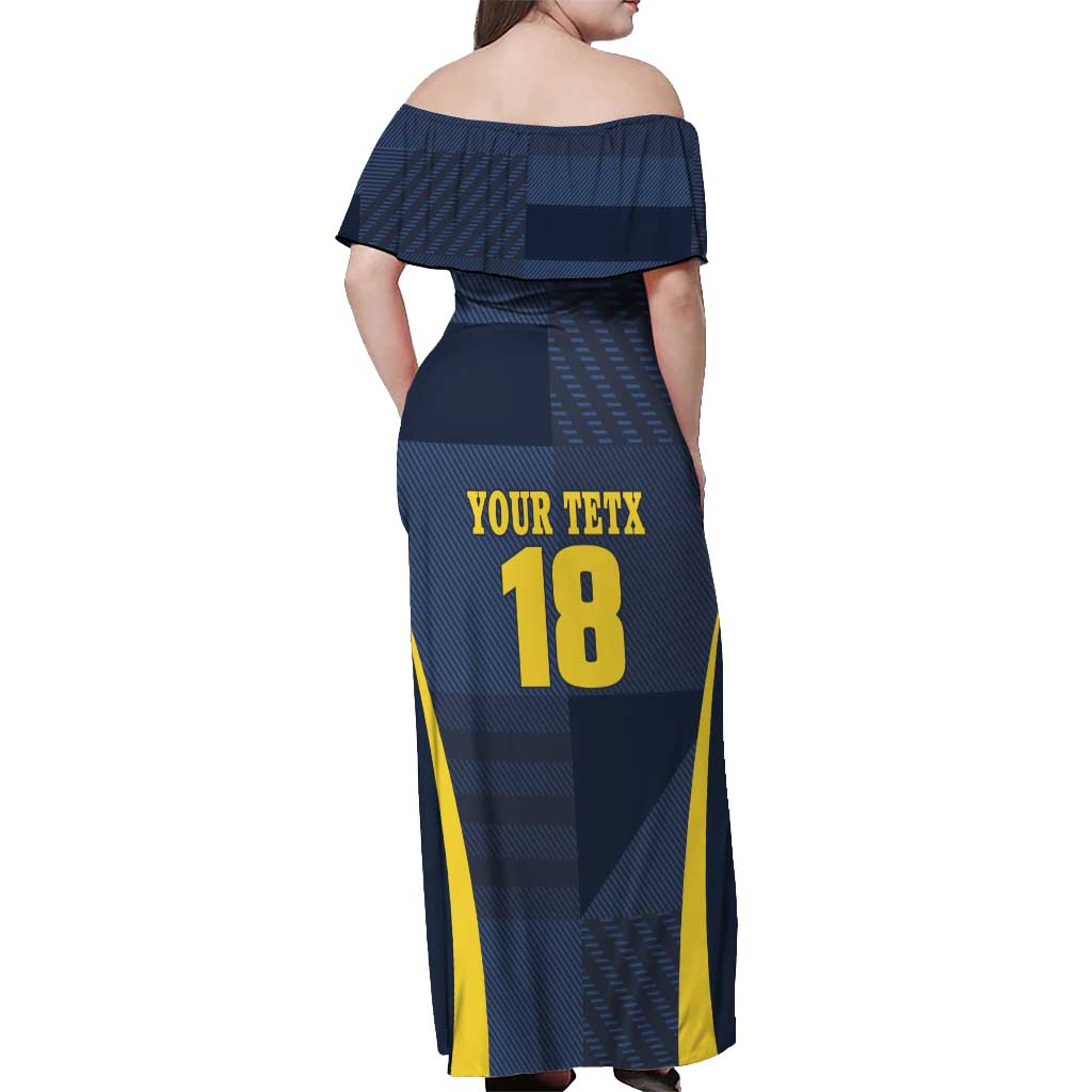 Custom Scotland Football Off Shoulder Maxi Dress Scottish Lion Rampant Tartan Fan - Wonder Print Shop