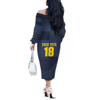 Custom Scotland Football Off The Shoulder Long Sleeve Dress Scottish Lion Rampant Tartan Fan - Wonder Print Shop