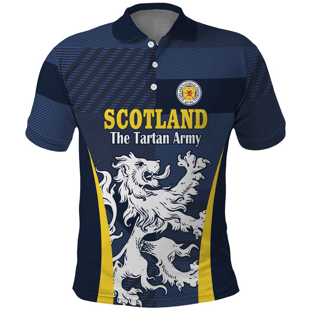 Custom Scotland Football Polo Shirt Scottish Lion Rampant Tartan Fan - Wonder Print Shop