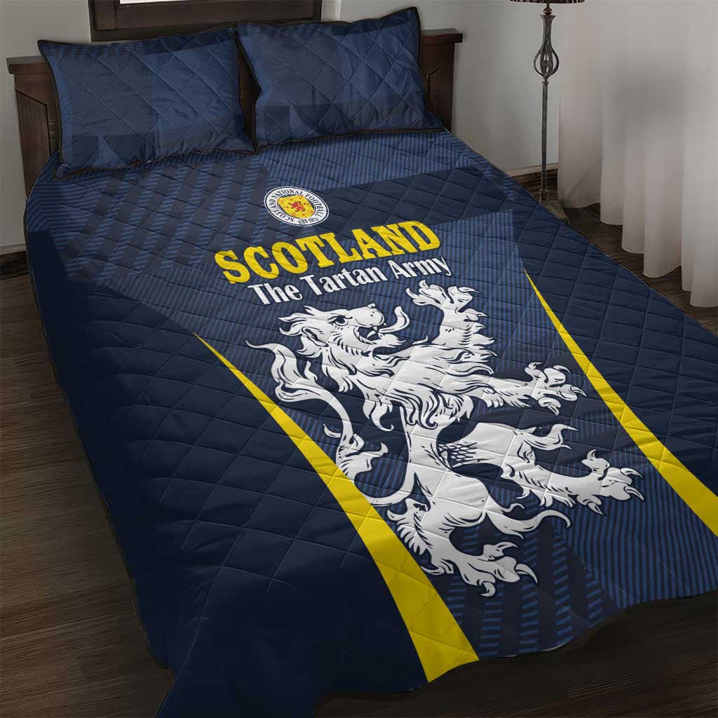 Scotland Football Quilt Bed Set Scottish Lion Rampant Tartan Fan - Wonder Print Shop