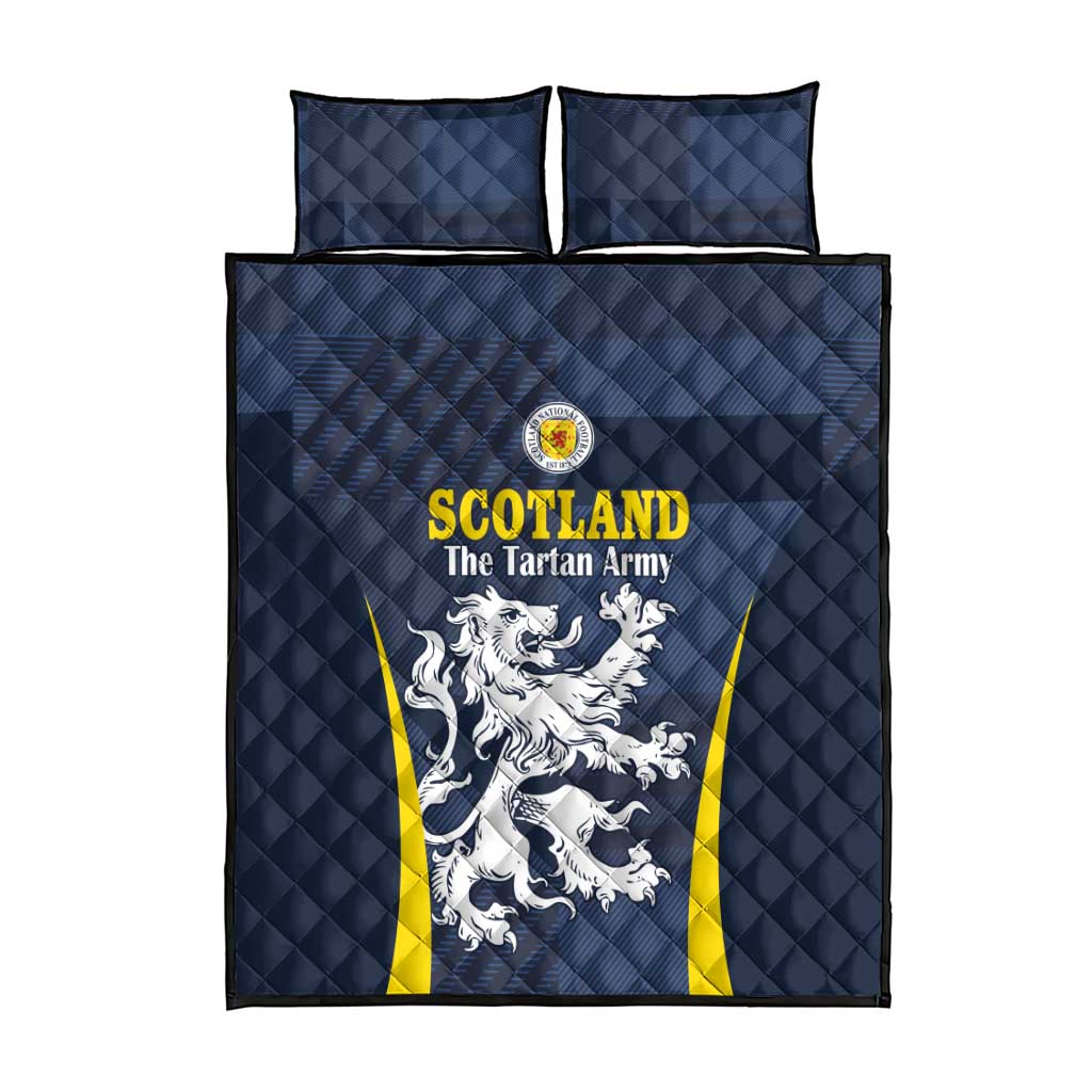 Scotland Football Quilt Bed Set Scottish Lion Rampant Tartan Fan - Wonder Print Shop