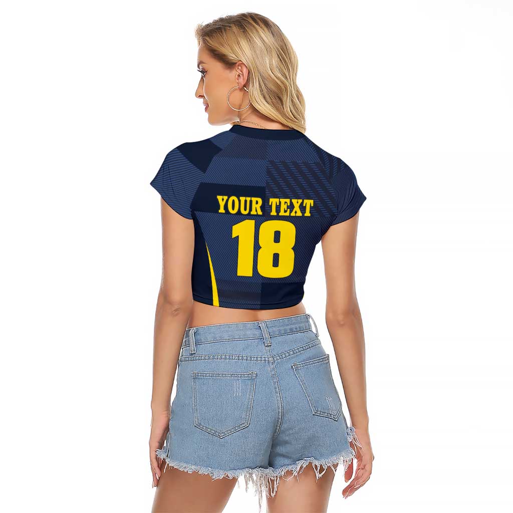 Custom Scotland Football Raglan Cropped T Shirt Scottish Lion Rampant Tartan Fan - Wonder Print Shop