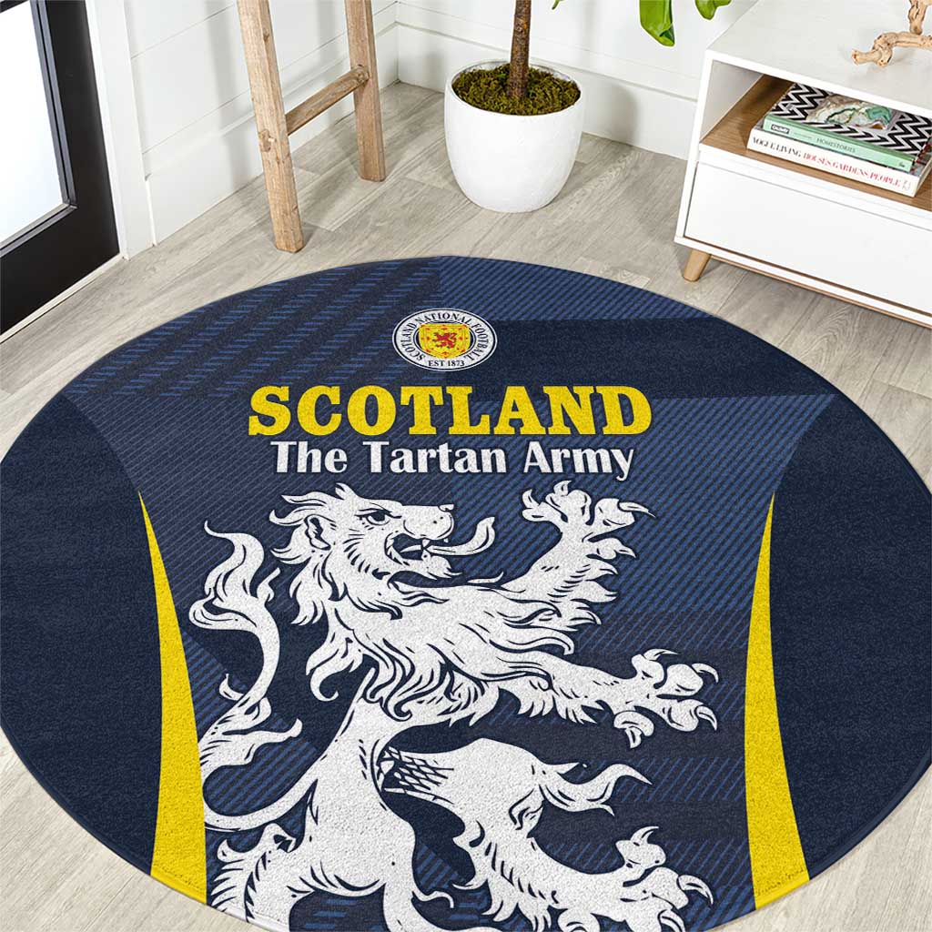 Scotland Football Round Carpet Scottish Lion Rampant Tartan Fan - Wonder Print Shop