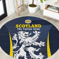 Scotland Football Round Carpet Scottish Lion Rampant Tartan Fan - Wonder Print Shop