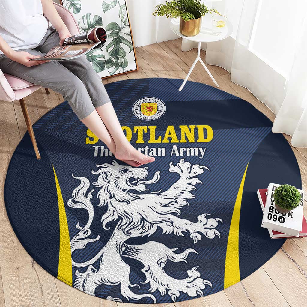 Scotland Football Round Carpet Scottish Lion Rampant Tartan Fan - Wonder Print Shop