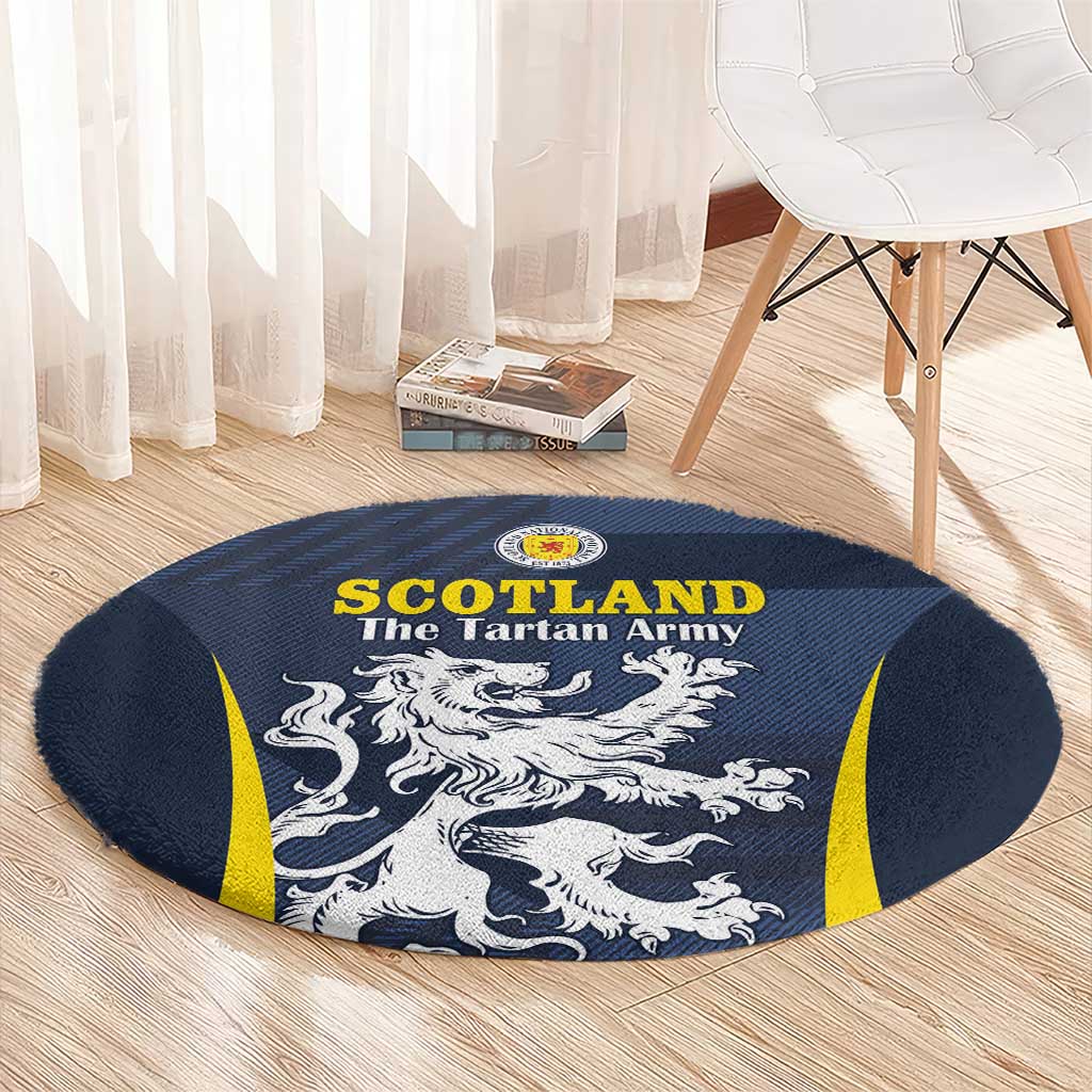 Scotland Football Round Carpet Scottish Lion Rampant Tartan Fan - Wonder Print Shop