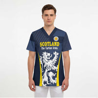 Custom Scotland Football Scrub Top Scottish Lion Rampant Tartan Fan - Wonder Print Shop