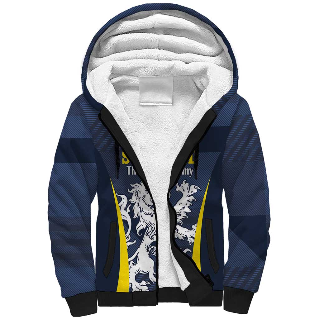 Custom Scotland Football Sherpa Hoodie Scottish Lion Rampant Tartan Fan - Wonder Print Shop