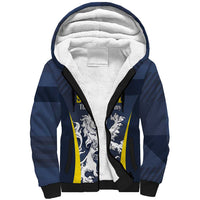 Custom Scotland Football Sherpa Hoodie Scottish Lion Rampant Tartan Fan - Wonder Print Shop