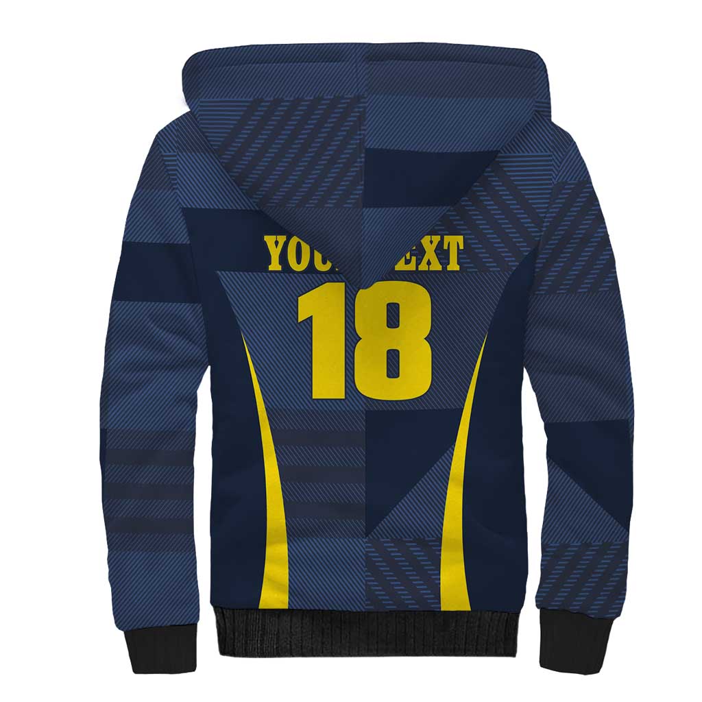 Custom Scotland Football Sherpa Hoodie Scottish Lion Rampant Tartan Fan - Wonder Print Shop