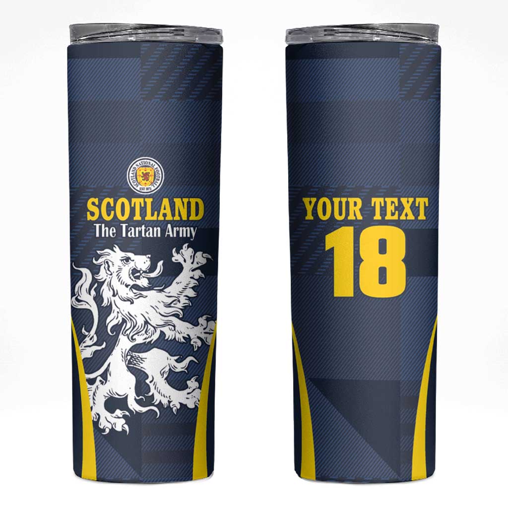 Custom Scotland Football Skinny Tumbler Scottish Lion Rampant Tartan Fan - Wonder Print Shop