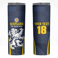 Custom Scotland Football Skinny Tumbler Scottish Lion Rampant Tartan Fan - Wonder Print Shop