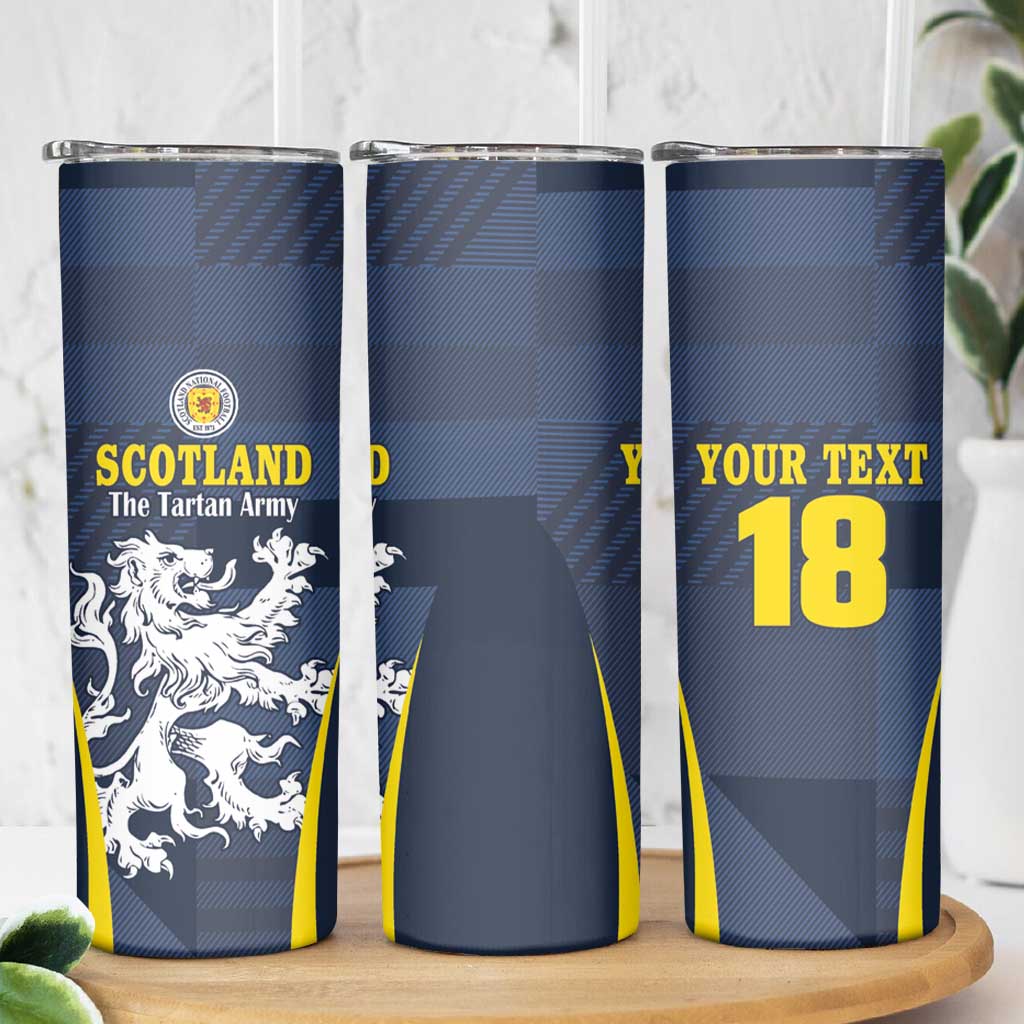 Custom Scotland Football Skinny Tumbler Scottish Lion Rampant Tartan Fan - Wonder Print Shop