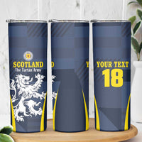 Custom Scotland Football Skinny Tumbler Scottish Lion Rampant Tartan Fan - Wonder Print Shop