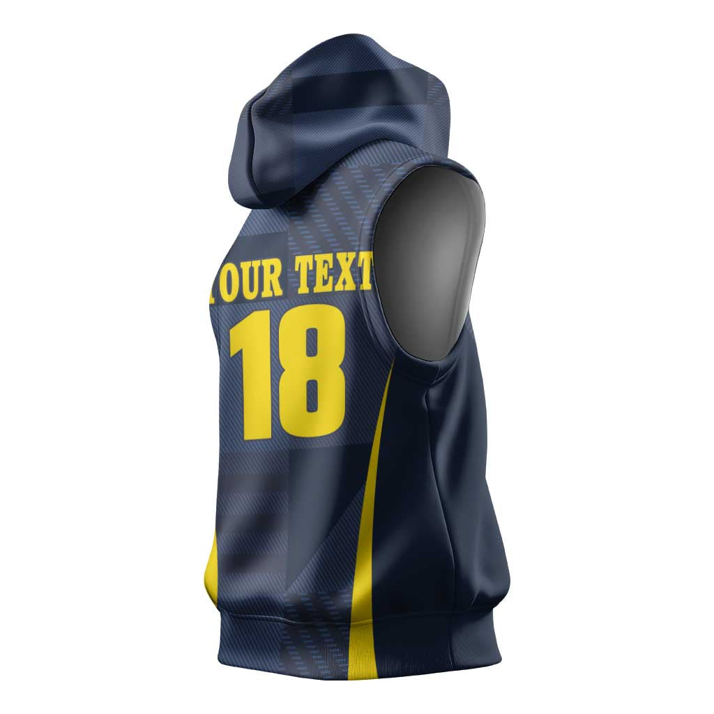 Custom Scotland Football Sleeveless Hoodie Scottish Lion Rampant Tartan Fan - Wonder Print Shop