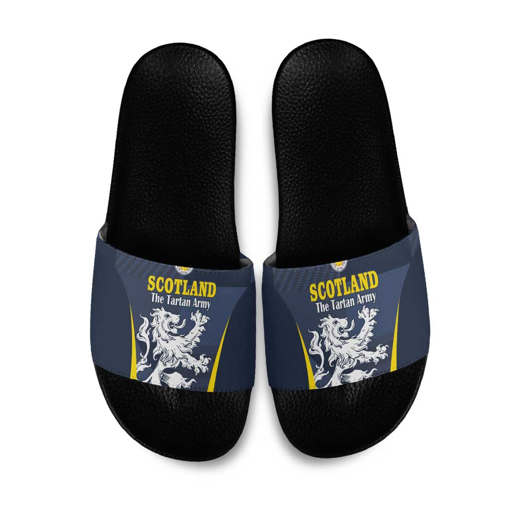 Scotland Football Slide Sandals Scottish Lion Rampant Tartan Fan - Wonder Print Shop