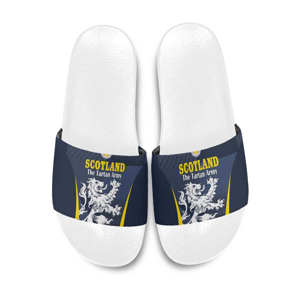 Scotland Football Slide Sandals Scottish Lion Rampant Tartan Fan - Wonder Print Shop