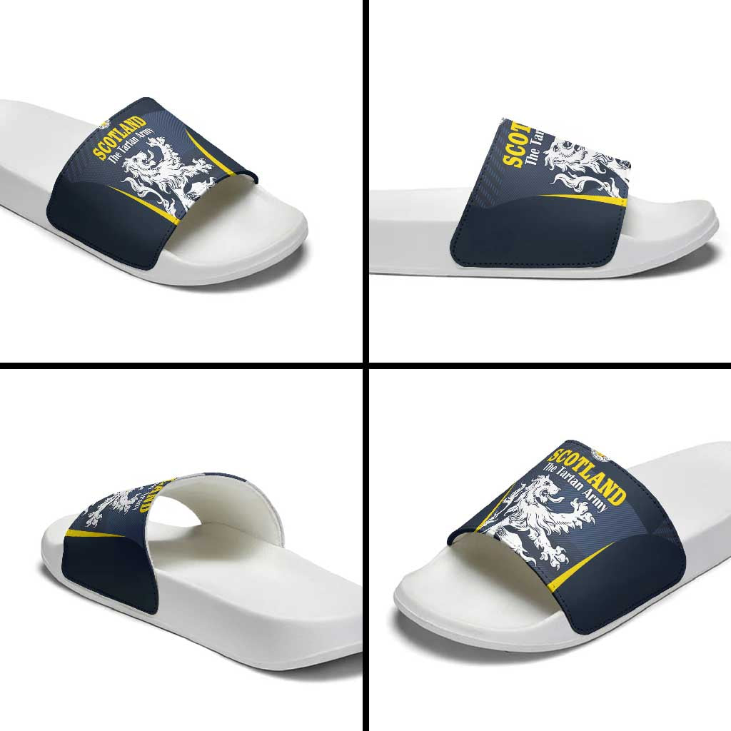 Scotland Football Slide Sandals Scottish Lion Rampant Tartan Fan - Wonder Print Shop