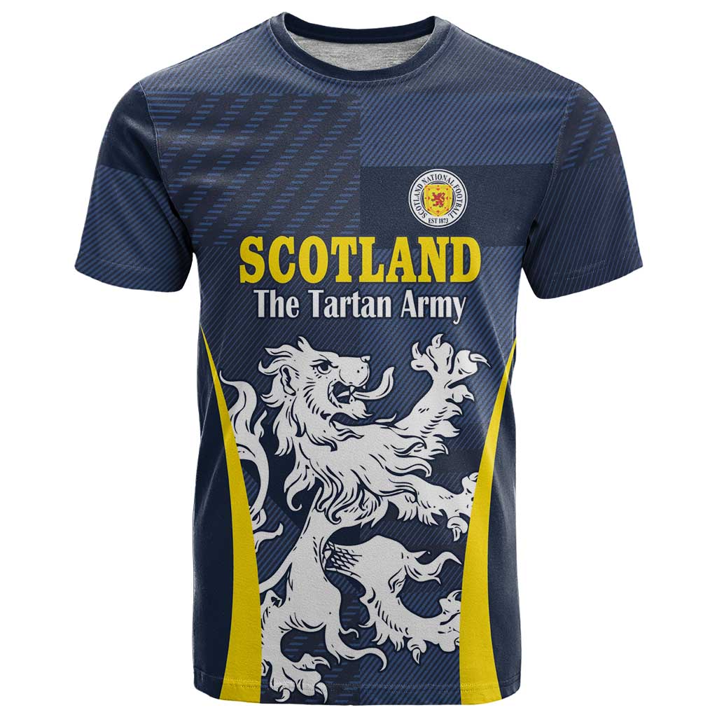 Custom Scotland Football T Shirt Scottish Lion Rampant Tartan Fan - Wonder Print Shop